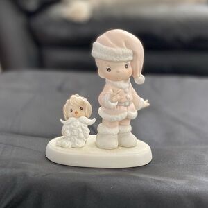 Precious Moments Pink and White Holiday Figurine